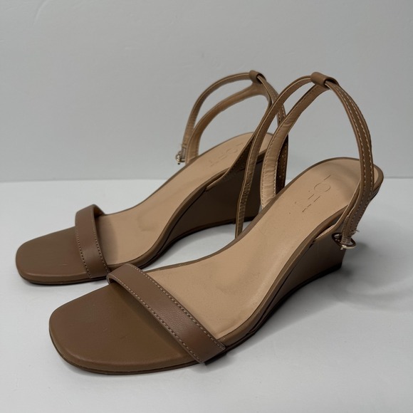 LOFT Shoes Womens Size 6 Medium Brown‎ Strappy Wedge Sandal Heels Dressy Modern - Picture 4 of 4